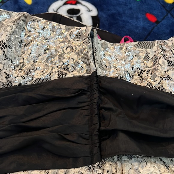 NWT Betsey Johnson Formal Dress Size 6 Black Tan Sequin Nylon Prom Homecoming - Picture 7 of 9